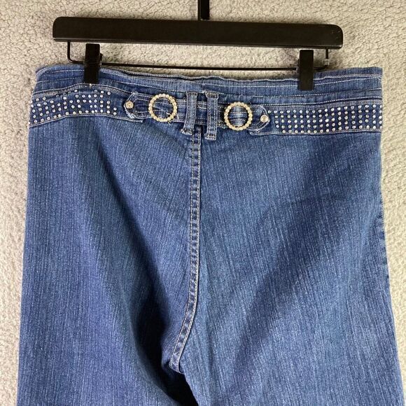 Jeans Womens Size 14 High Rise‎ Old Skool Straight Leg Cotton Denim Pockets Blue - Picture 7 of 12